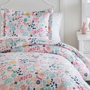 Pottery Barn Kids Sasha's Garden Organic Full Sized Duvet Cover & Shams